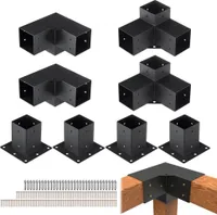 101,6 x 101,6 mm Pergola-Halterungs-Set - 3-Wege-Holzarbeiten - DIY-Pfosten - 8 teiliges Set