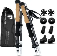 ALPIN LOACKER Wanderstöcke faltbar Carbon mit Korkgriff 100-120 cm I Nordic Walking Stöcke Damen I Leichte Faltbare Trekkingstöcke Teleskop