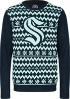 NHL Seattle Kraken Ugly Sweater Big Logo 2-Color Christmas Pullover Weihnachten M