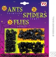 HAAC 100teiliges Set von künstlichen Ameisen Spinnen Fliegen Fasching Halloween