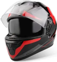 VINZ Becket Integralhelm mit Sonnenblende ECE 22.06 | Motorrad Helm Vollvisierhelm Mopedhelm | Motorradhelm Full-Face Helme | In Gr. XS-XXL - Rot | L (59 - 60 cm)