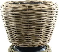 VAN DER LEEDEN DRYPOT® Rattan Pflanzkübel Grau Ø 83 cm - Sylter Körbe