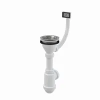 Spültisch Flaschen Siphon Rostfreies Gitter DN 115 mit Überlauf Universal DN40/50 Ablaufgarnitur Spüle