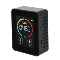 3 in 1 Kohlendioxid-Detektor CO2-Messgerät Luftqualitätsmonitor Temperatur Luftfeuchtigkeit Luftanalysator CO2 Digitales für Home Office - Schwarz