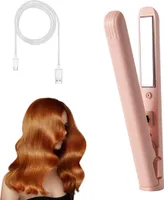 2-in-1 Mini Lockenstab,USB-Lockenwickler Haarglätter