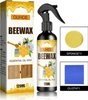 Möbelpflege Bienenwachs Spray, mit Schwamm und Reinigungstuch, Möbelpflegemittel, Bienenwachs Möbelpflege Politur, Möbelpflege Holzpflege, 120 ml