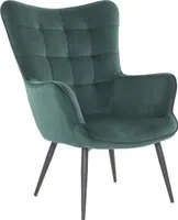 byLIVING Sessel Uta / Samtstoff dunkelgrün / Gestell schwarz pulverbeschichtet / Relaxsessel /Armlehnen-Sessel / B 72, H 97, T 80 cm