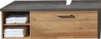 trendteam Bad Waschbeckenunterschrank Bay Eiche Riviera Honig 123 x 39 x 53 cm
