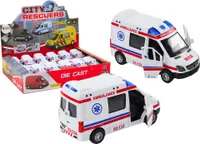 Ambulans karetka 1:32 światła dźwięk napęd biała
