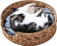 UNUS® Hundebett rund mit Kissen Hundekorb Hundekörbchen Hunde und Katzen