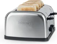 H.Koenig Toaster TOS14 / 4 Scheiben / 6 Bräunungsebenen / 3 Funktionen /  Krümelfach / Edelstahl