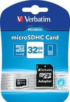 Verbatim - Flash-Speicherkarte ( microSDHC/SD-Adapter inbegriffen ) - 32 GB - Class 10 - microSDHC