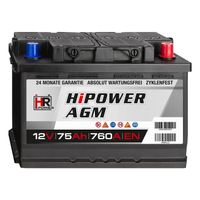 HR HiPower AGM Autobatterie 12V 75Ah