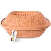Römertopf Bräter KLASSIK für 4 Personen - 3 Liter Schmortopf mit Deckel aus Keramik - Zum Schmoren, Braten und Dampfgaren - Backofengeeignet