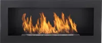 ethanolkamin Nice-House 900x400mm Biokamin mit Bioethanol schwarz ohne Glas Bioethanol kamin zum Einbau in die Wand oder zum Aufhängen an der Wand