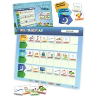 LIKARTO Tagesplaner für Kinder - Montessori Magnettafel Kinder inkl. 152 Magnete & Kordel - Komplett beschreib- und abwischbar - Routinen erlernen