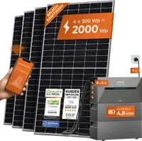 Solarway® All In One Balkonkraftwerk mit Speicher 2000W komplett Steckdose - 4,8 kWh Anker Solix 2 PRO Speicher - 500W Solarmodule & Anker Speicher