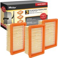 McFilter | 3 Filter geeignet für Kärcher WD4, WD5, WD6, MV4, MV5, MV6, 2.863-005.0 | KFI 4410 | Flachfaltenfilter für Nass-/Trockensauger