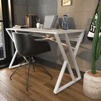 Decorotika Gyza Schreibtisch | Weißer Marmoreffekt & Weiß