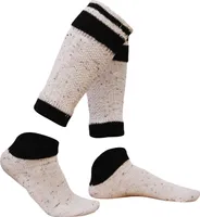 2-teilig Loferl Trachtensocken Trachten strümpfe Wadenwärmer mittelbeige/meliert, Größe:43-46