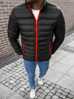 Ozonee Winterjacke für Männer Frescura schwarz rot L