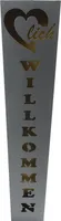Dekosäule Gartensäule "Herzlich Willkommen" Metall #639