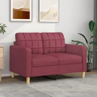 Möbel 2-Sitzer-Sofa Weinrot 120 cm Stoff - Klassische Sofas 359089