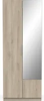 Kleiderschrank mit 2 Türen und Spiegel Ghost - L79,4 cm