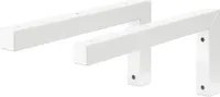 ML-Design 2er Set Wandkonsole Winkel L-Form für Waschtisch, 300x150 mm, Weiß, aus Stahl, Design Waschtischhalterung, Wandhalterung für Waschtischplatte Waschbecken, Konsolenträger Regalträger Regalhalter