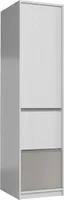 Schmaler Kleiderschrank | 1 Drehtür | 2 Schubladen | 50 cm breit | Farbe: Weiß