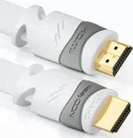 deleyCON 2m Flaches HDMI Kabel - Kompatibel zu HDMI 2.0 bis 1.4 - UHD 4K HDR 3D 1080p 2160p ARC - High Speed mit Ethernet - Weiß