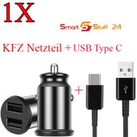 1X 5A Schnellladegerät Mini Dual USB Autoladegerät  KFZ + USB C Kabel für Handy