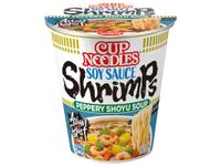 NISSIN Instant Cupnudeln Peppery Shoyu Shrimp-Geschmack 63g Asiatischer Art | Cup Noodles Soy Sauce Shrimps