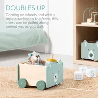 Navaris Spielzeugkiste Kiste Aufbewahrung für Spielzeug - Aufbewahrungsbox für Kinderzimmer - 26,4x20x25,8cm Spielkiste für Kinder - mit Rädern