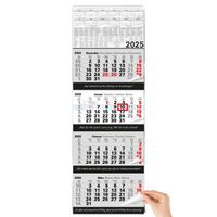 4 Monatskalender 2025 Wandkalender mit Schieber und verstärkter Aufhängung – Übersichtlicher Kalender 2025 Wandkalender für Büro und Zuhause, 96 x 33 cm