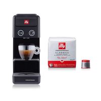 ILLY - Iperespresso Y3.3 - Kaffeemaschine für Kapseln, 0,7 l - Schwarz + ILLY CLASSICO geröstete Iperespresso-Kaffeekapseln, 6 Packungen mit 18 Kapsel