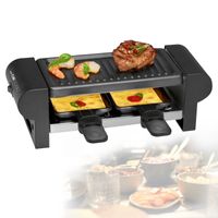 Clatronic®️ 2 Personen Raclette | mit Cool-Touch-Gehäuse | platzsparende Lagerung | Grillplatte und Pfännchen antihaftbeschichtet | RG 3518