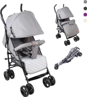 YALION Kinderwagen Kombikinderwagen Kinder-Buggy für Babys Bis 15 kg, Sonnen Verdeck/Schnell Faltbar/Einkaufskorb/Schwenk und Feststellbaren Vorderrädern,5-fach Verstellbare Rückenlehne, Grau