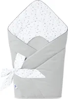 Pepi Babyhörnchen Einschlagdecke - 75×75 cm 100% Baumwolle  - Babydecke Wickeldecke Babynest - Velvet Grey Galaxy