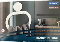 Wenko Genius Loc Handtuchring, Handtuchhalter mit Saugnapfhalter weiß ohne Bohren