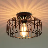 Deckenlampe Retro Deckenleuchte mit LED-Birne E27 Ø30cm Eisen Für Wohnzimmer Schlafzimmer Flur Restaurant Hotel Geschäft Cafe Warmweiß