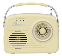 Setty Radio Retro 50's tragbarer kabelloser Bluetooth-Lautsprecher Retro Vintage Radio als Küchendeko Beige