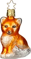 Christbaumschmuck Füchslein Glas 7.5cm orange, 1 Stück