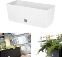 Prosperplast Terra Rato Rechteckiger Gartenkübel 30l 60x25x24 Cm Weiß  Weiß One Size