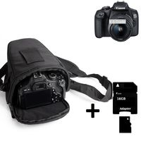 K-S-Trade Schultertasche kompatibel mit Canon EOS 2000D Colt Kameratasche für Systemkameras DSLR DSLM SLR, Bridge etc., + 16GB Speicherkarte