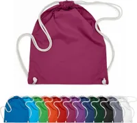 Baumwoll Turnbeutel 37x46 Sportbeutel Zuziehbeutel Gym Sack Schuhbeutel Rucksack, in Farbe: Burgund