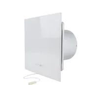 Badlüfter Ventilator Lüfter Badezimmer Badventilator Rückstauklappe WC Be- Entlüftung Abluft Ø 100 mm weiß Zugschalter gerade