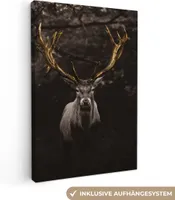 OneMillionCanvasses® - Plátno - Jelení parohy zlaté, nástěnný obraz, nástěnné dekorace obrazy obývací pokoj, 20x30cm