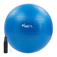 KM-Fit Gymnastikball 75 cm | Trainingsball mit Luft-Pumpe | Sitzball Büro Anti-Burst | Ball für Fitness, Yoga, Gymnastik, Core Training | Pezziball Yogaball BPA-Frei | Gymnastikbälle | Blau