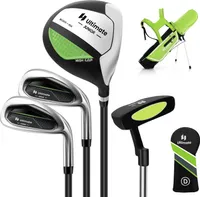 COSTWAY 4-dielna detská golfová sada palíc, kompletná golfová sada pre deti od 8 do 10 rokov zelená